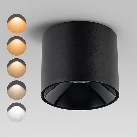 Modern LED Ceiling Spotlight 18W Dimmable Black