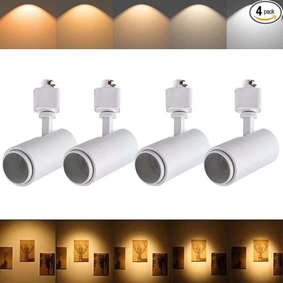 5CCT Dimmable LED Track Lighting Heads (4 Pack)