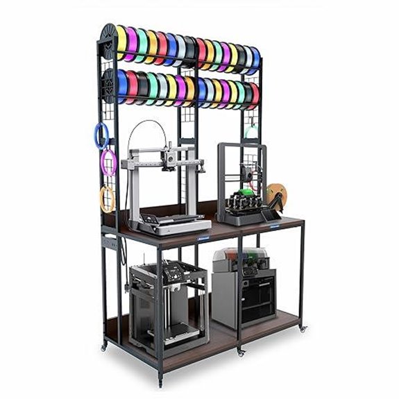 Dual 3D Printer Stand with Storage and Power Hub