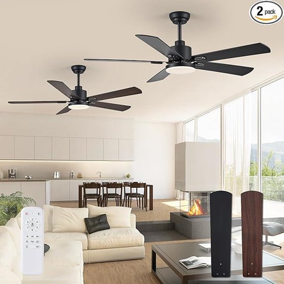 ZMISHIBO 2 Pack Ceiling Fans with Lights