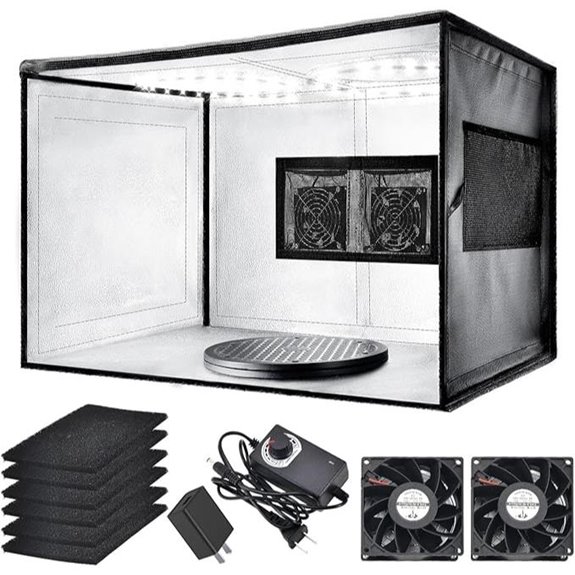 Airbrush Spray Booth with Dual Exhaust Fans
