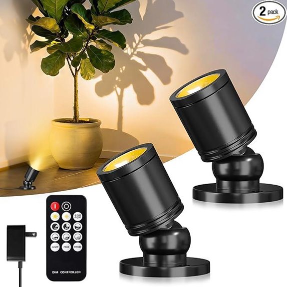 Mini LED Spotlight with Remote Control (2-Pack)