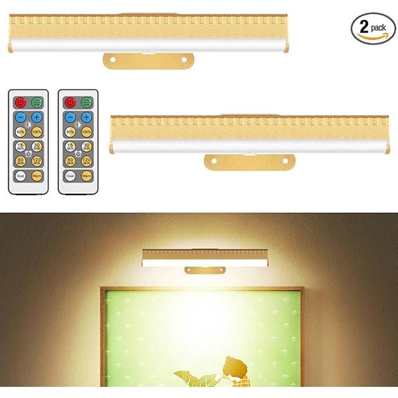 2-Pack Dimmable Wall Art Picture Lights with Remote
