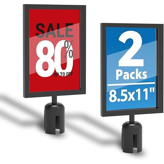 Double-Sided Sign Frame for Crowd Control Stanchions