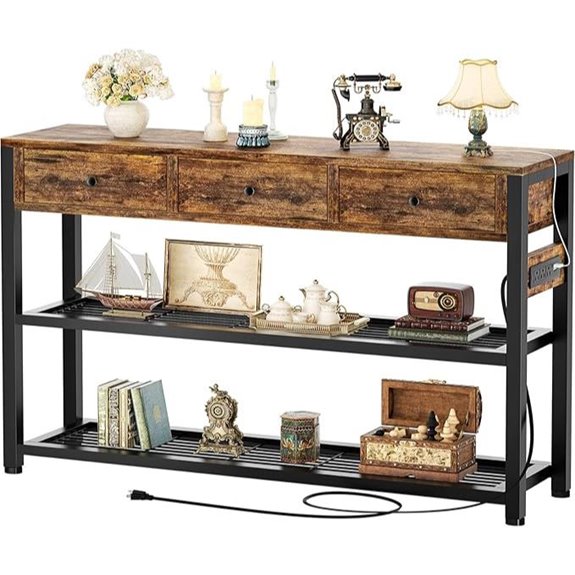 Ecoprsio 47” Entryway Table with Storage and Outlets