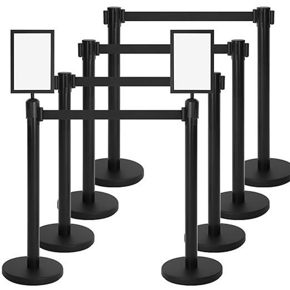 Therwen 8 Pcs Crowd Control Stanchions with Belt