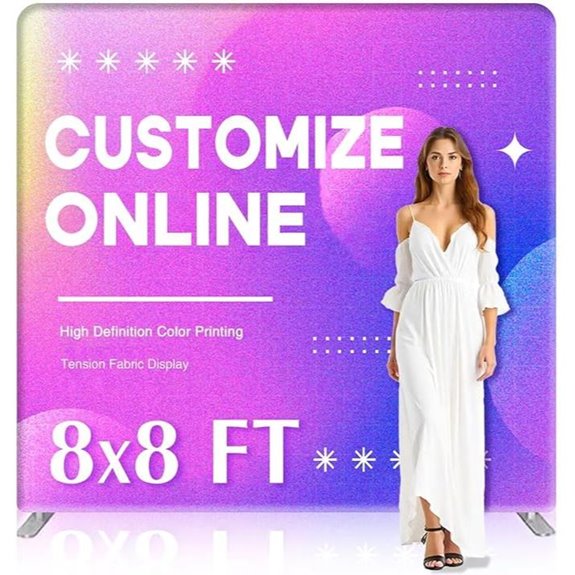 8x8 FT Custom Tension Fabric Backdrop Display