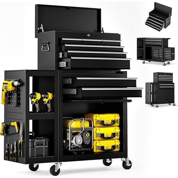 8-Drawer Rolling Tool Chest with Utility Cart