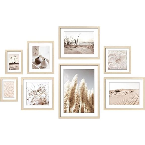 ArtbyHannah 8-Pack Gallery Wall Frames with Pampas Decor