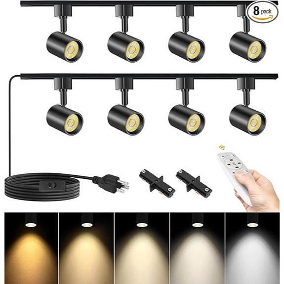8-Light Plug-in Track Lighting Kit with Remote