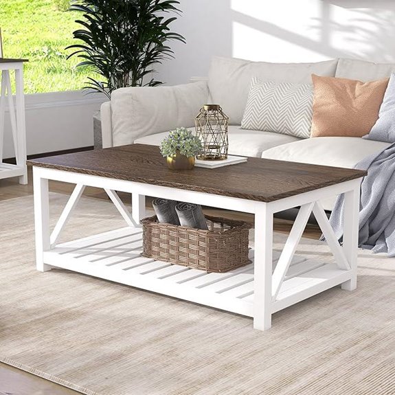 ChooChoo Farmhouse Coffee Table with Shelf