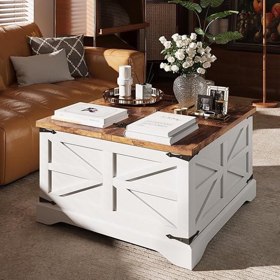 farmhouse coffee table storage