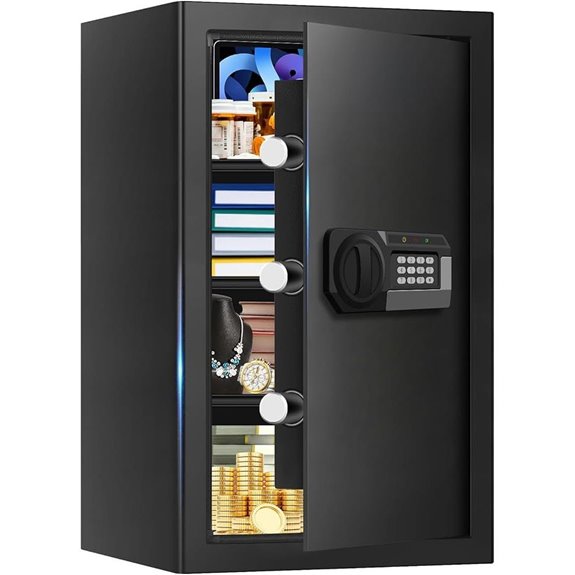 Fireproof Home Safe with Alarm and Water Resistance