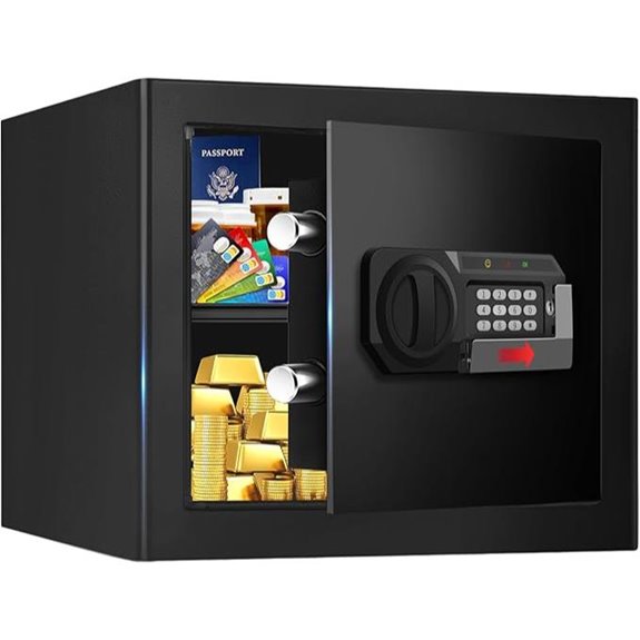 Fireproof Digital Safe with Alarm and Removable Shelf