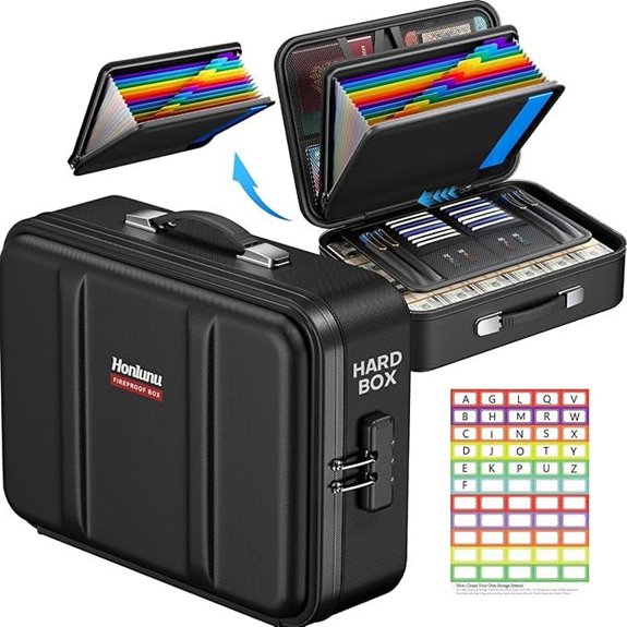 Fireproof Locking Document Organizer Safe Box