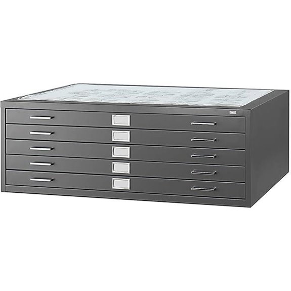 Safco Flat File for Documents 5-Drawer Black