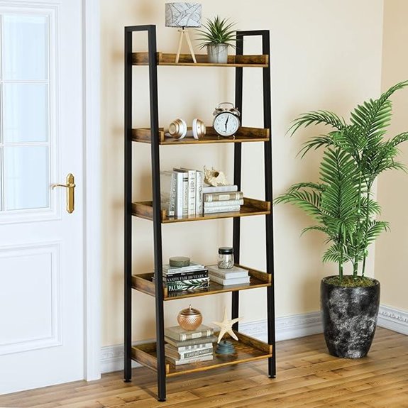 ASTARTH 5-Tier Ladder Shelf with Metal Frame