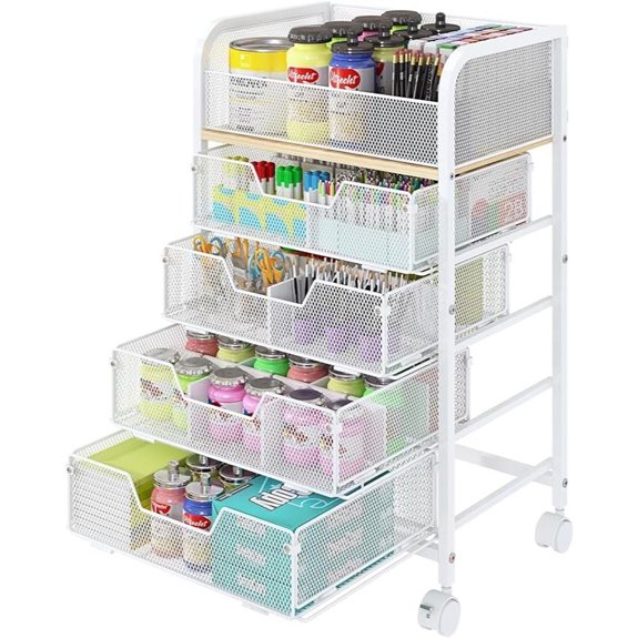 5-Tier Craft Organizer Cart with Wheels