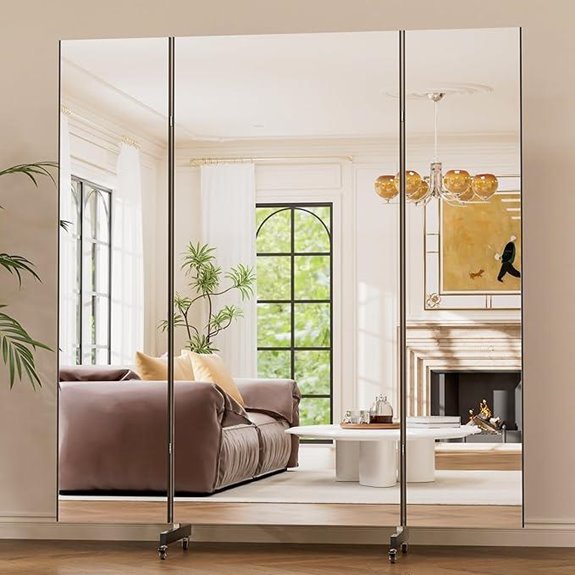 Brisafe 67x63 Folding Mirror with Wheels