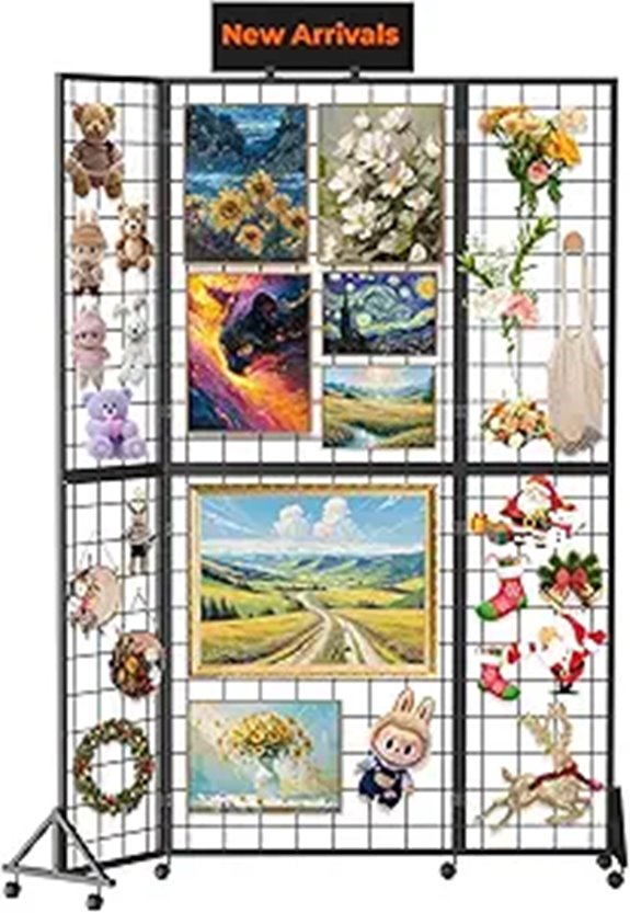 Foldable Grid Wall Panel with Notice Board