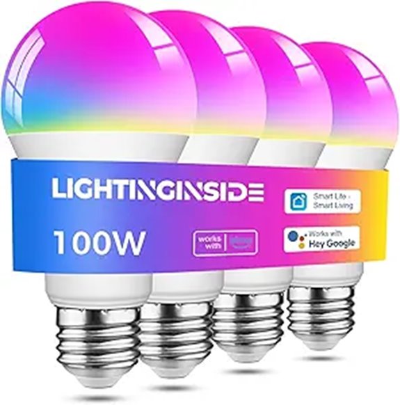 Lightinginside 4 Pack Smart Color LED Bulbs