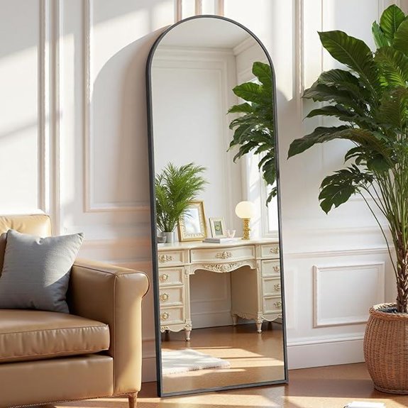 OLIXIS Full Length Mirror with Stand and Wall Mount