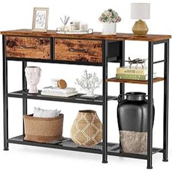 Furnulem 44 Entryway Table with Storage and Shelves