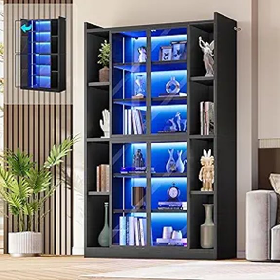 SEDETA 71 Glass Display Cabinet with LED Lights
