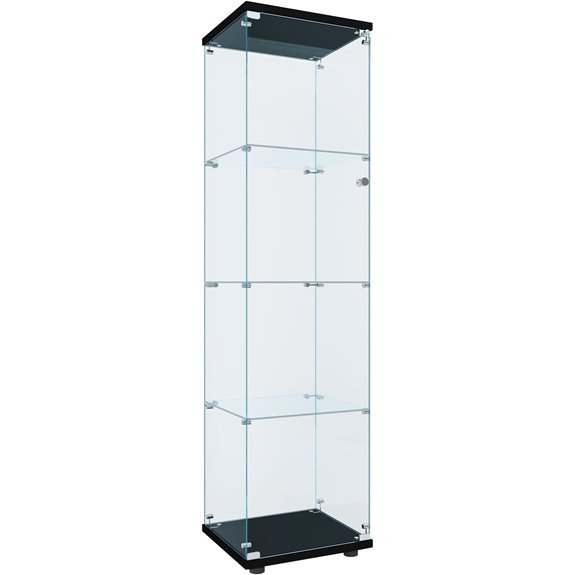 Curio Glass Display Cabinet with Shelves and Door