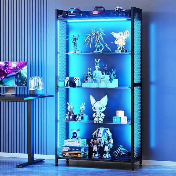 AODK LED Display Cabinet with Glass Shelves