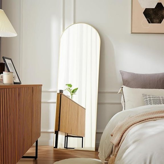 NEWBULIG Full-Length Mirror with Stand Gold 64x21