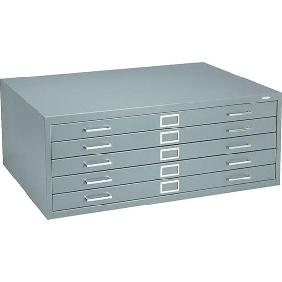 Safco 36x24 Flat File with 5 Drawers Gray