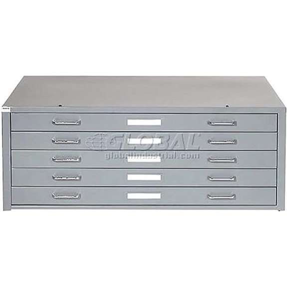 Global Industrial 41 W Flat File Cabinet 5 Drawer Gray