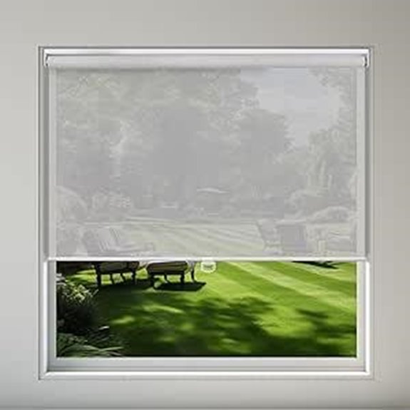 Light Filtering Roller Shades Cordless UV Protection Gray