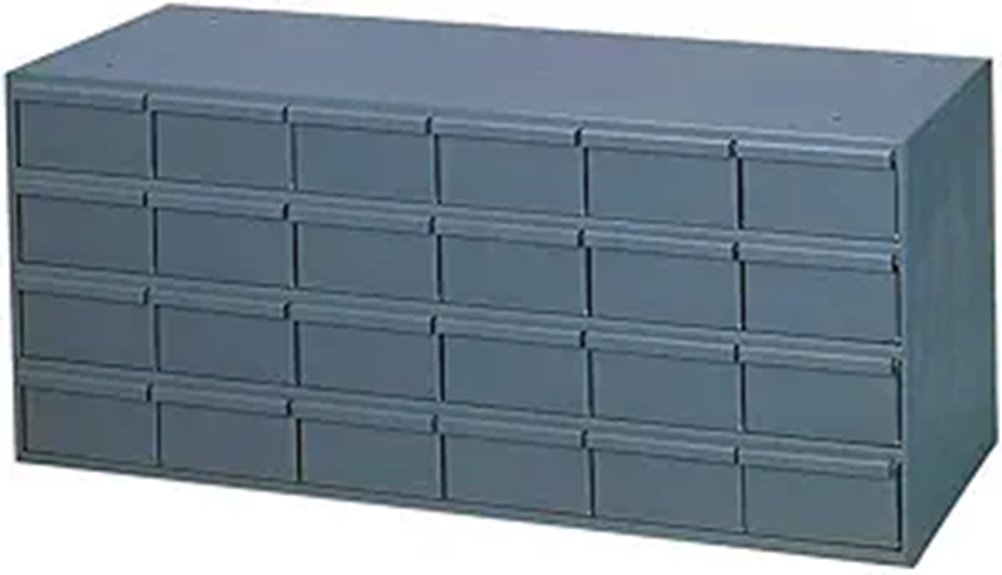 Durham 007-95 Gray Steel 24-Drawer Storage Cabinet