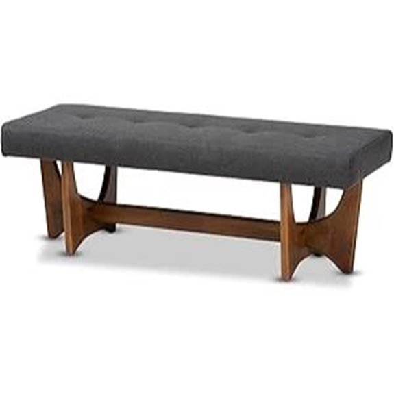 Baxton Studio Benches One Size Dark Grey/Walnut