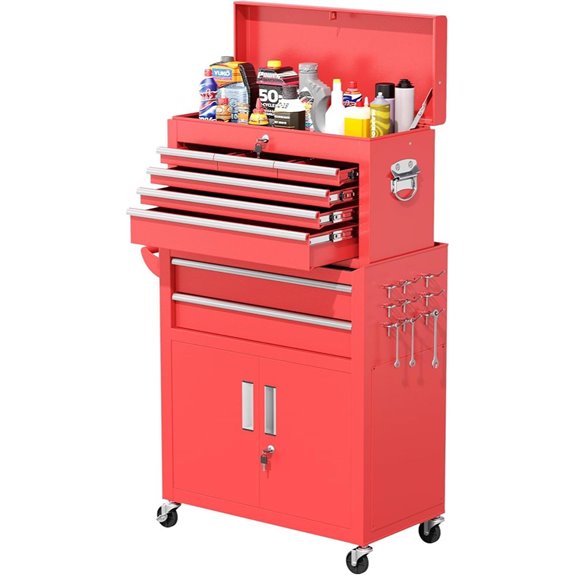 Greenvelly 8-Drawer Rolling Tool Chest with Lockable Wheels