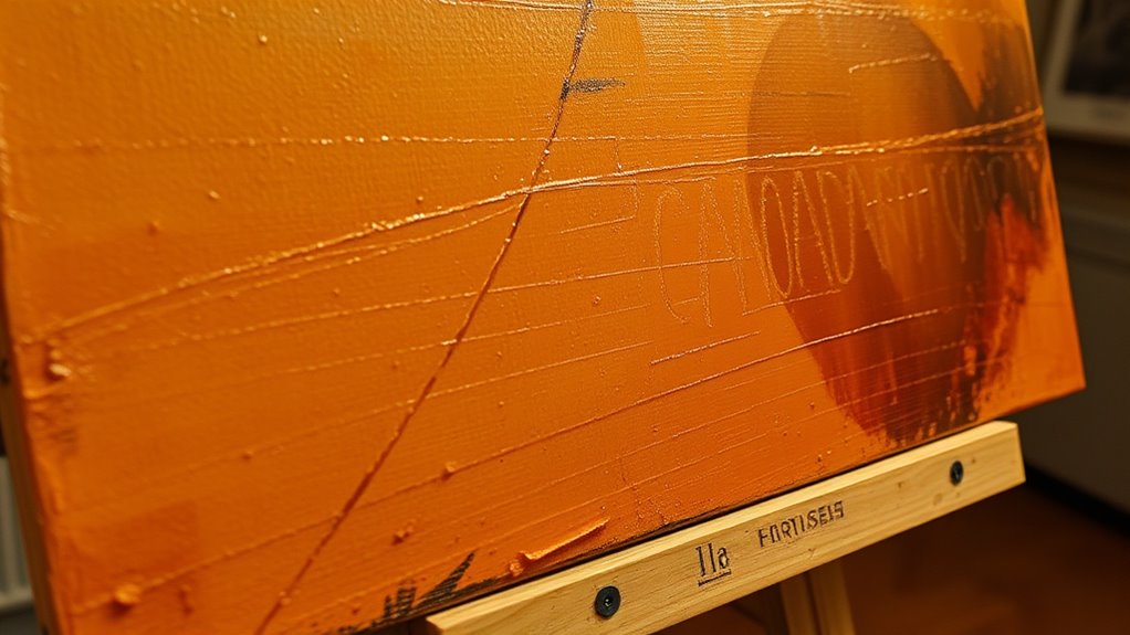 handle paintings only when dry