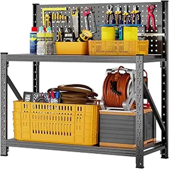 Heavy Duty Workbench with Pegboard 3000LBS Capacity