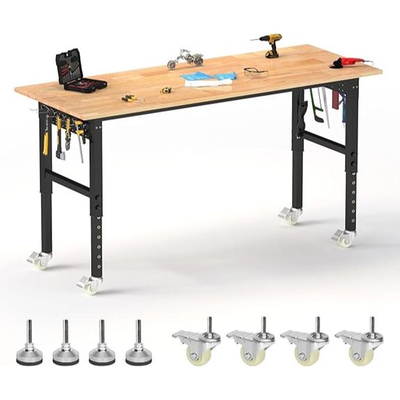 70’’ Adjustable Heavy Duty Workbench with Power Outlets