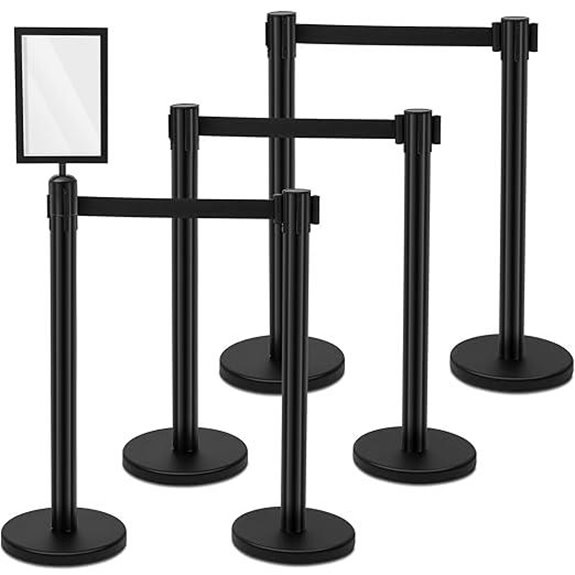 Geelin 6-Pack Heavy Duty Crowd Control Stanchions