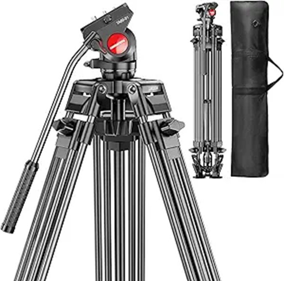 CAMBOFOTO 74 Heavy Duty Video Tripod with Fluid Head