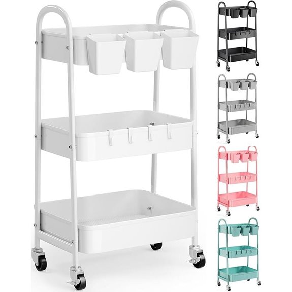 3-Tier Heavy Duty Metal Rolling Cart