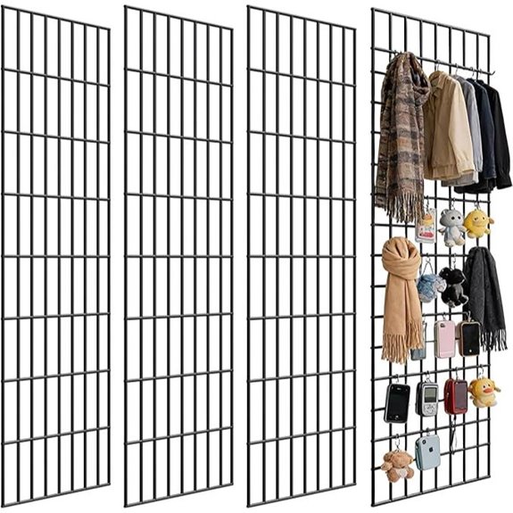 Heavy Duty Metal Grid Wall Panels (4 Pack)