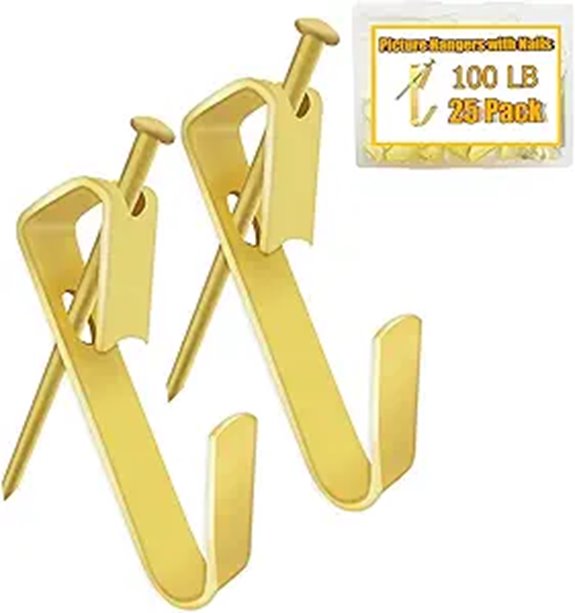 Heavy Duty Picture Hangers Set with Nails (25 Pieces)