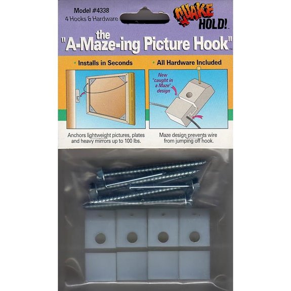 Ready America 4338 Heavy Duty Picture Hook (4-Pack)