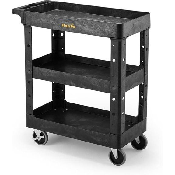 ELAFROS Heavy Duty 3-Shelf Rolling Utility Cart