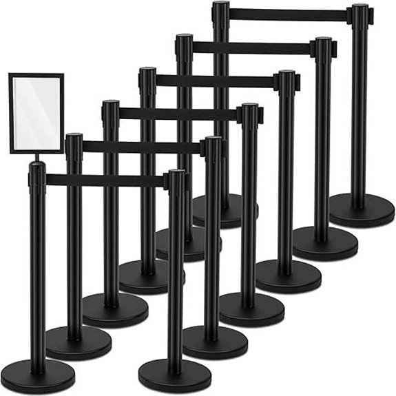 Geelin Heavy Duty Crowd Control Stanchions (12 Pack)