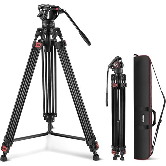 NEEWER 74 Heavy Duty Video Tripod with Fluid Head