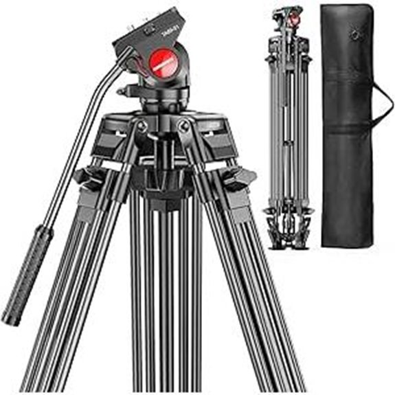 CAMBOFOTO 74 Heavy Duty Video Tripod with Fluid Head
